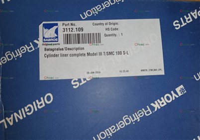 York Part 3112.109 Camisa de cilindre Nou 2025 CHVAC